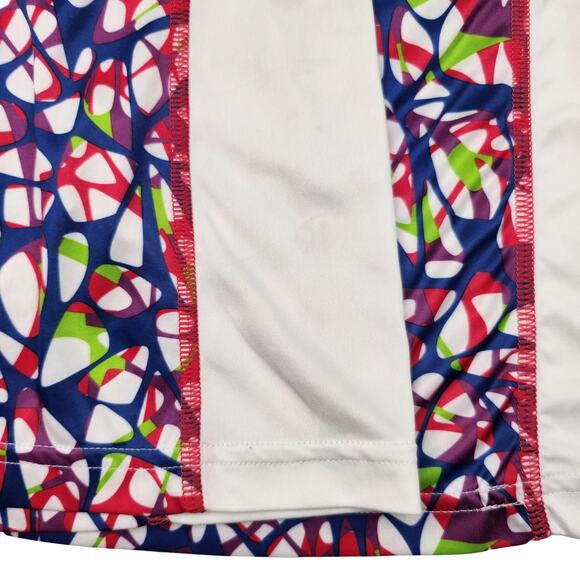 Puma Shirt Womens XS White Multicolor Fitted Workout Gym Yoga Slimming Stretchy - Picture 7 of 12